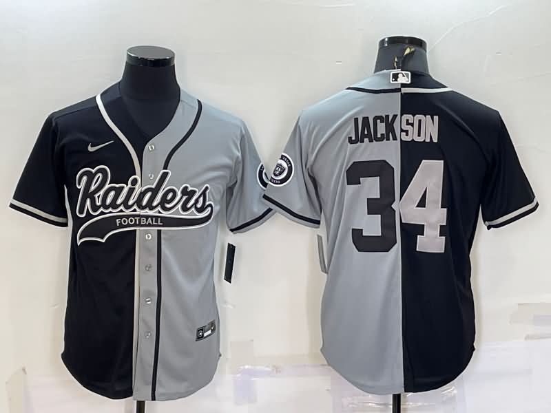 Las Vegas Raiders Black Grey MLB&NFL Jersey