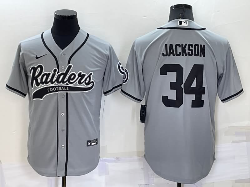 Las Vegas Raiders Grey MLB&NFL Jersey