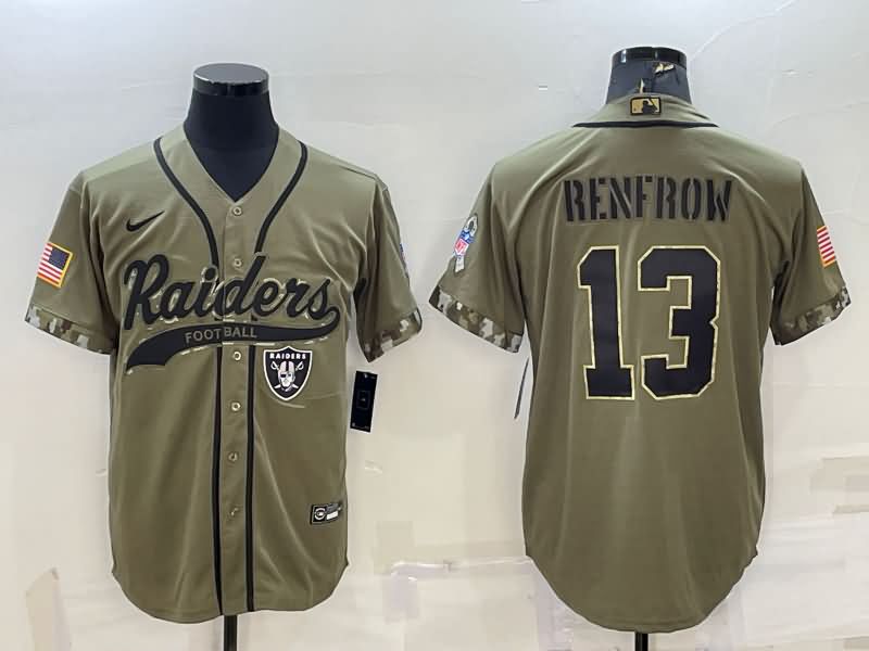 Las Vegas Raiders Olive Salute To Service MLB&NFL Jersey