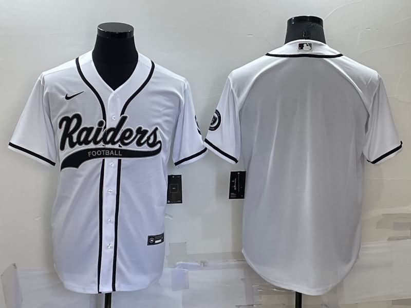 Las Vegas Raiders White MLB&NFL Jersey