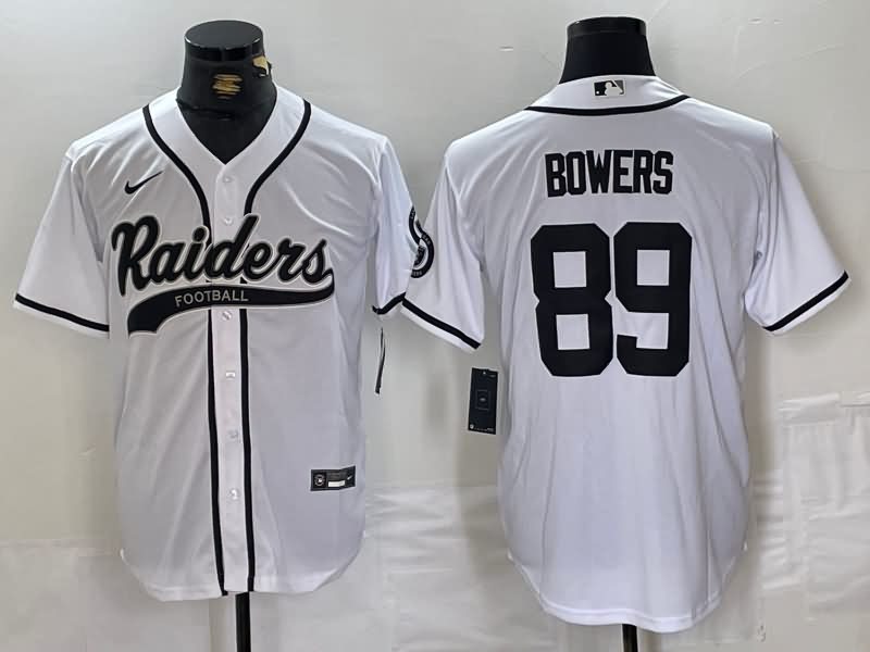 Las Vegas Raiders White MLB&NFL Jersey