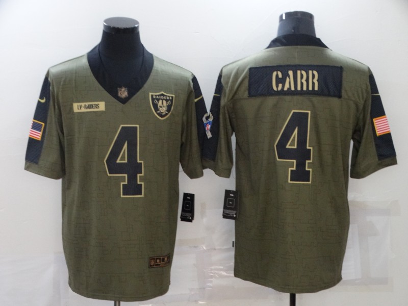 Las Vegas Raiders Olive Salute To Service NFL Jersey 02