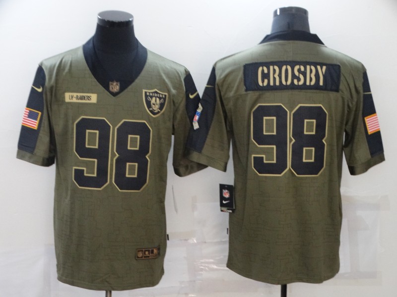 Las Vegas Raiders Olive Salute To Service NFL Jersey 02