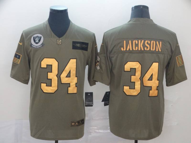 Las Vegas Raiders Olive Salute To Service NFL Jersey 03