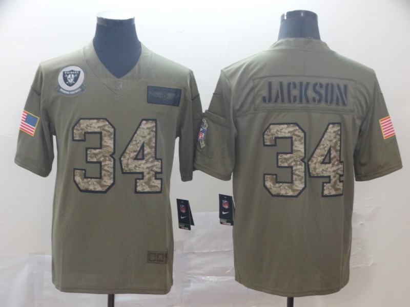 Las Vegas Raiders Olive Salute To Service NFL Jersey 04