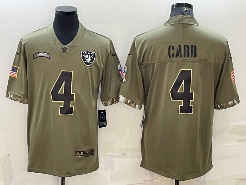 Las Vegas Raiders Olive Salute To Service NFL Jersey 05