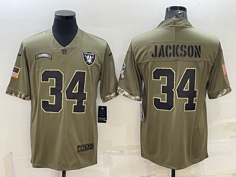 Las Vegas Raiders Olive Salute To Service NFL Jersey 05