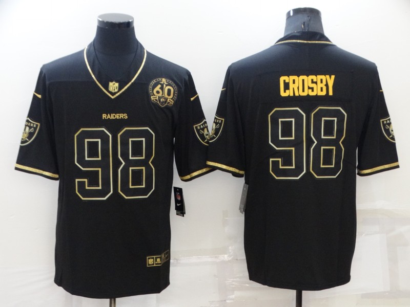 Las Vegas Raiders Black Gold Retro NFL Jersey