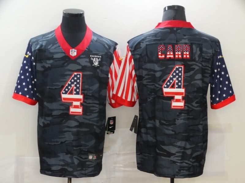 Las Vegas Raiders Black USA Flag NFL Jersey 02