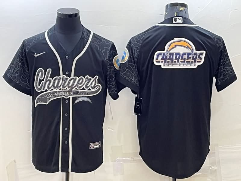 Los Angeles Chargers Black RFLCTV MLB&NFL Jersey