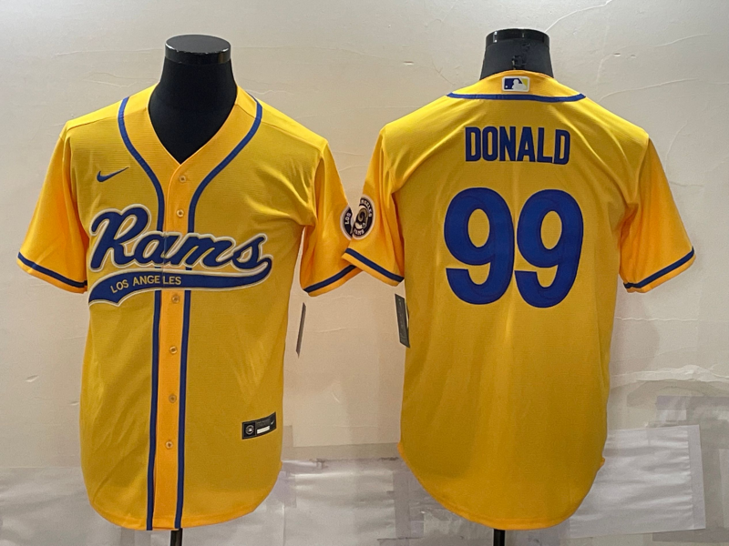 Los Angeles Rams Yellow MLB&NFL Jersey