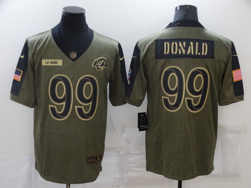 Los Angeles Rams Olive Salute To Service NFL Jersey