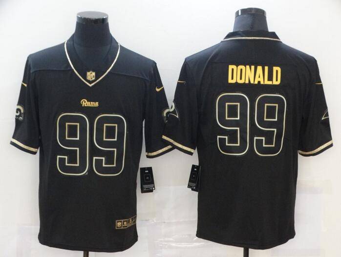 Los Angeles Rams Black Gold Retro NFL Jersey