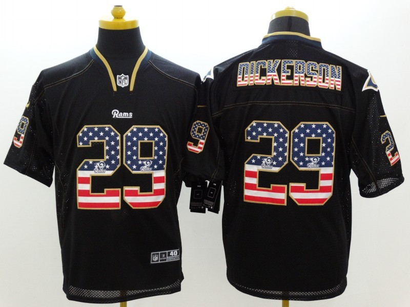 Los Angeles Rams Black USA Flag NFL Jersey