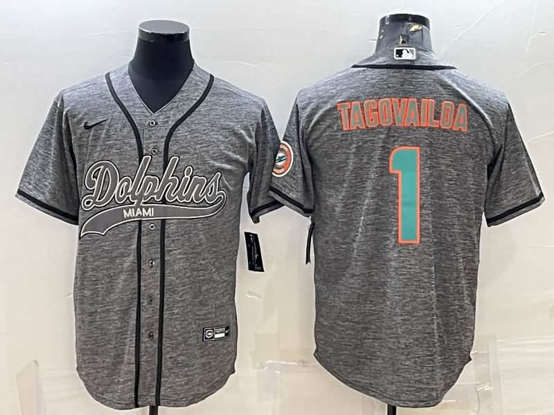 Miami Dolphins Grey MLB&NFL Jersey