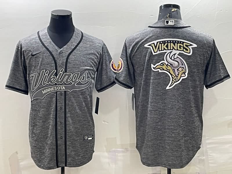 Minnesota Vikings Grey MLB&NFL Jersey