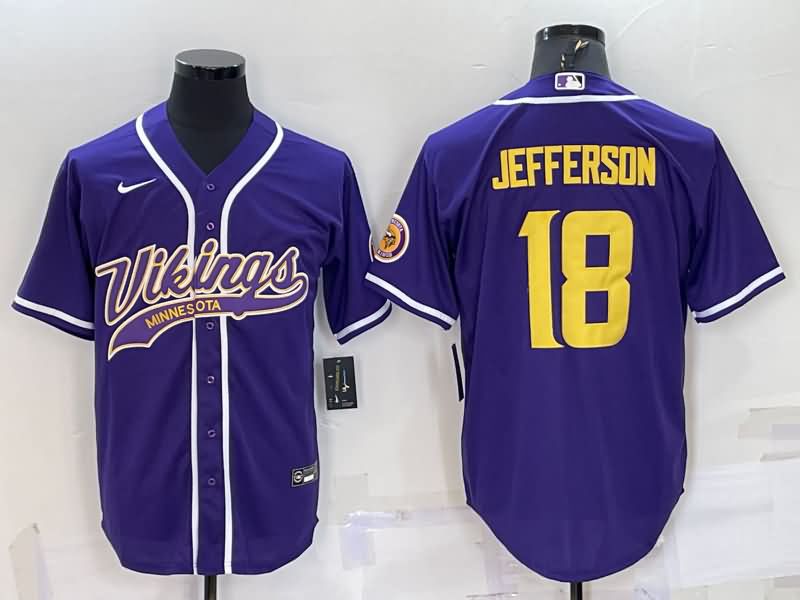 Minnesota Vikings Purple MLB&NFL Jersey 02