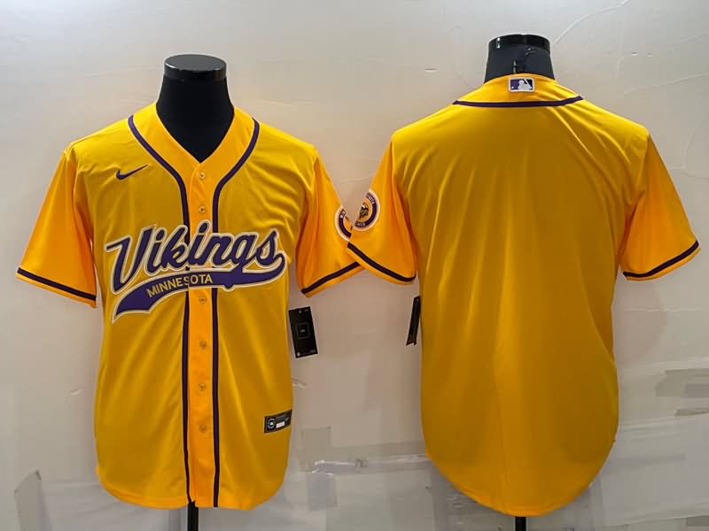 Minnesota Vikings Yellow MLB&NFL Jersey