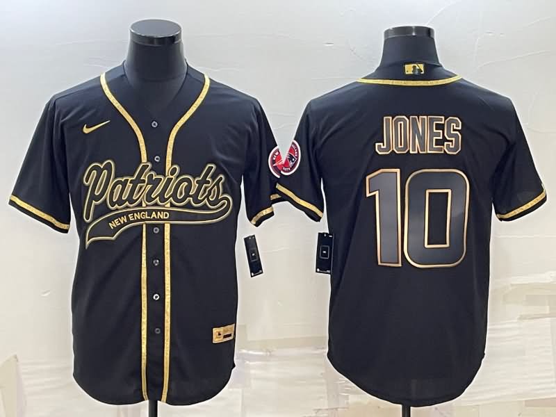 New England Patriots Black Gold MLB&NFL Jersey