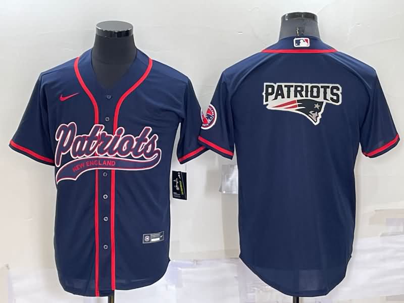 New England Patriots Dark Blue MLB&NFL Jersey