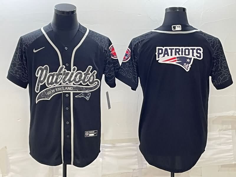 New England Patriots Black RFLCTV MLB&NFL Jersey