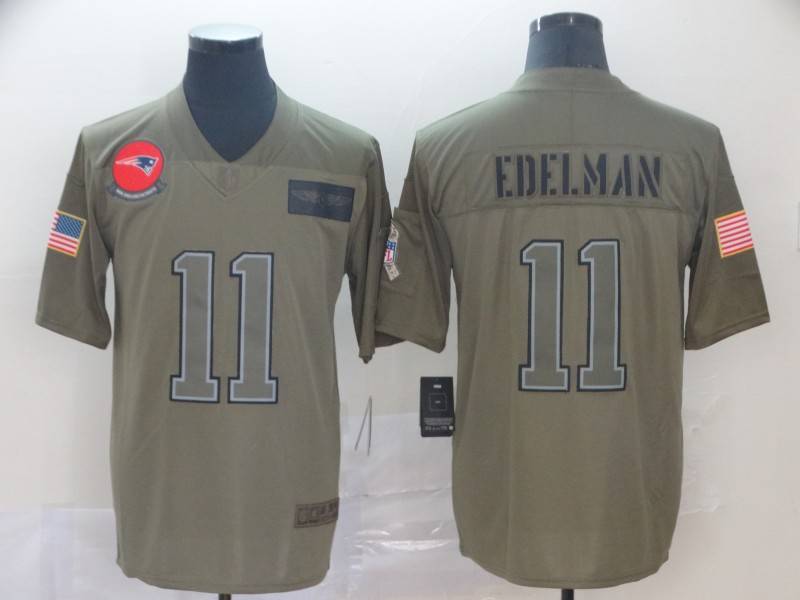 New England Patriots Olive Salute To Service NFL Jersey 02