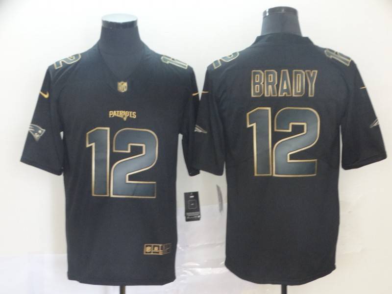 New England Patriots Black Gold Vapor Limited NFL Jersey