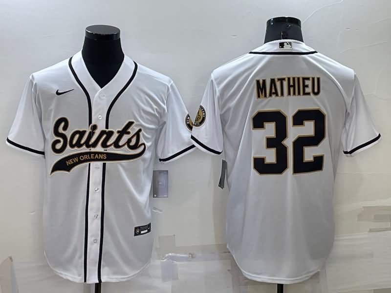 New Orleans Saints White MLB&NFL Jersey