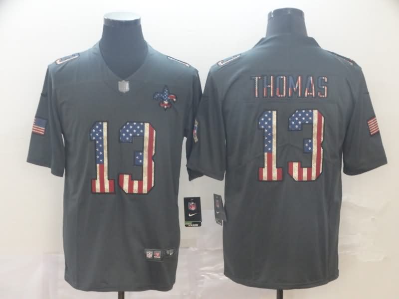 New Orleans Saints Black USA Flag NFL Jersey