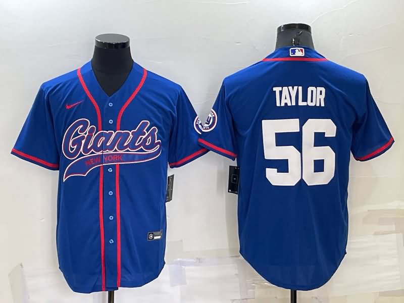 New York Giants Blue MLB&NFL Jersey