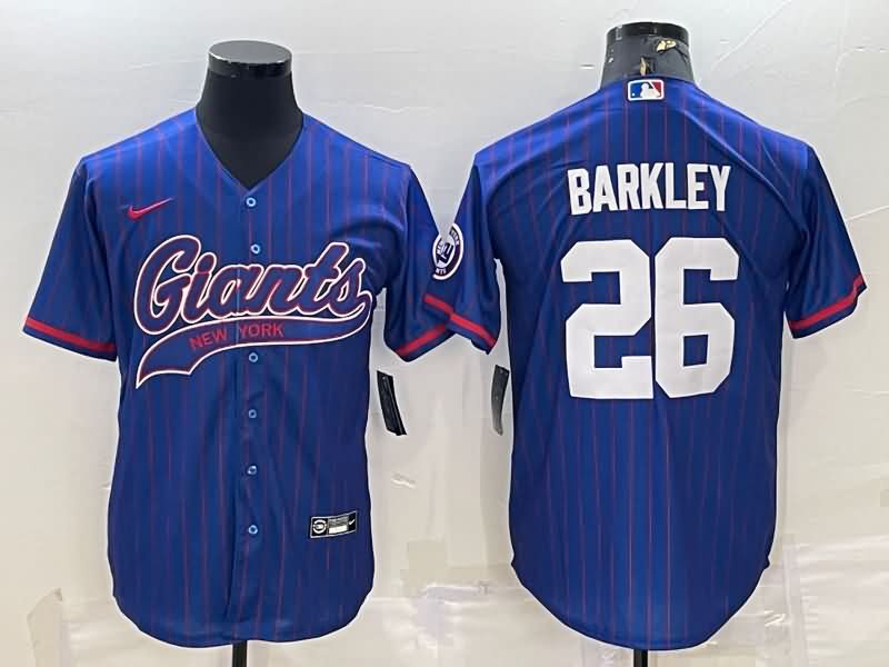 New York Giants Blue MLB&NFL Jersey 02