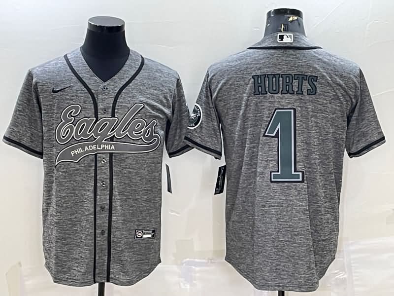 Philadelphia Eagles Grey MLB&NFL Jersey 02