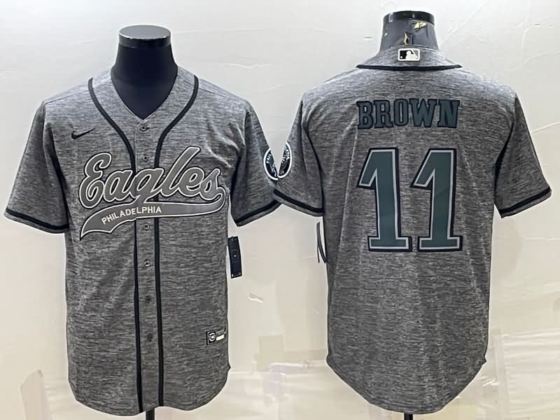 Philadelphia Eagles Grey MLB&NFL Jersey 02