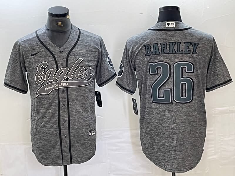 Philadelphia Eagles Grey MLB&NFL Jersey 02