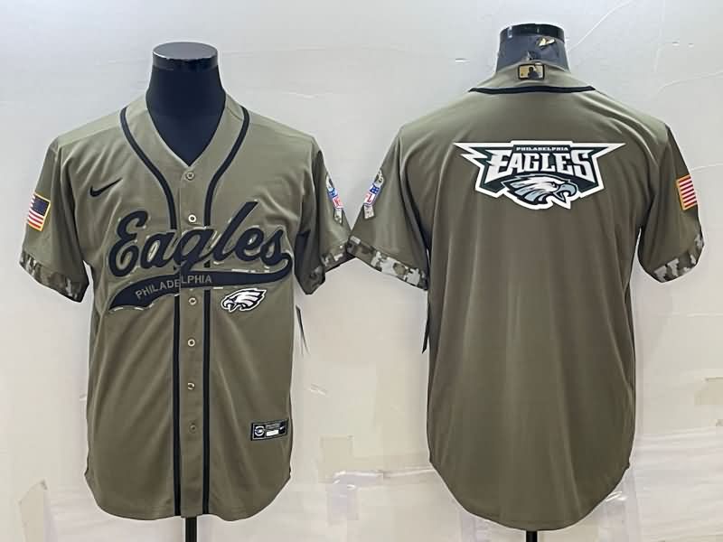 Philadelphia Eagles Olive Salute To Service MLB&NFL Jersey