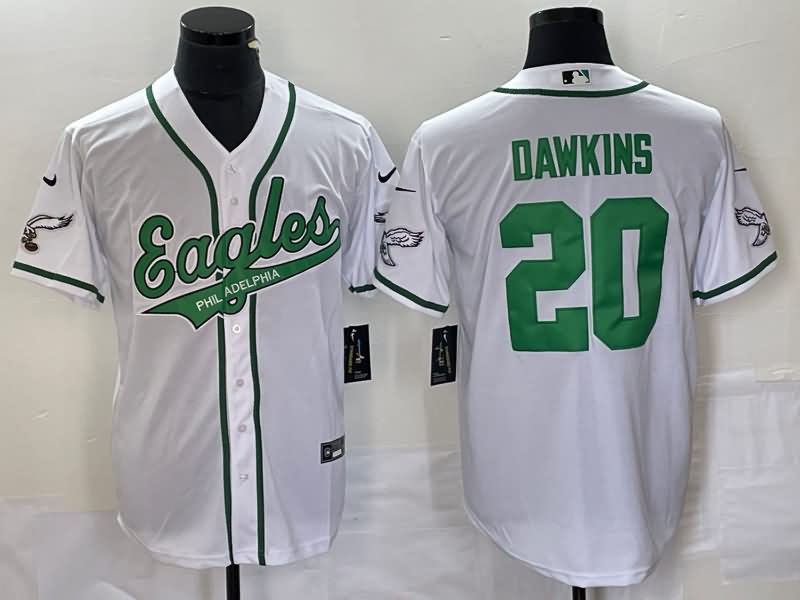 Philadelphia Eagles White MLB&NFL Jersey 02