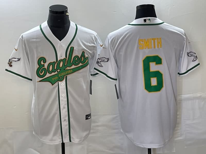 Philadelphia Eagles White MLB&NFL Jersey 03