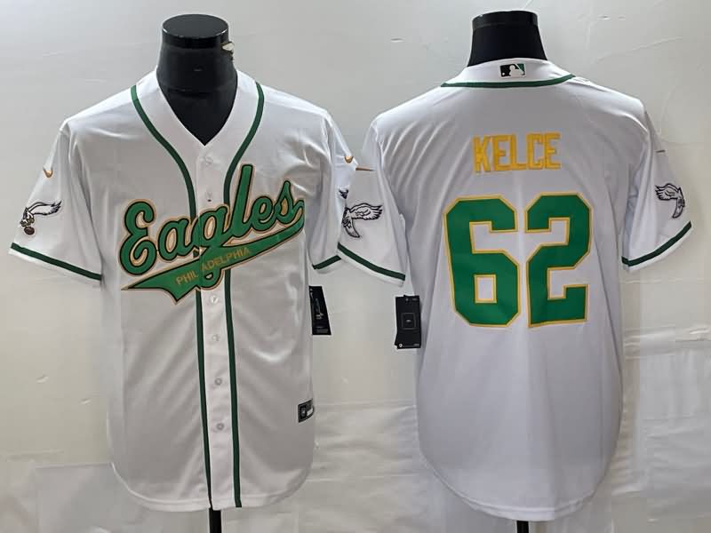 Philadelphia Eagles White MLB&NFL Jersey 03