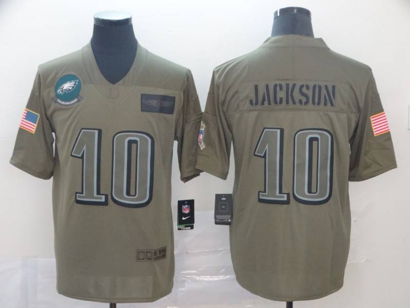 Philadelphia Eagles Olive Salute To Service NFL Jersey