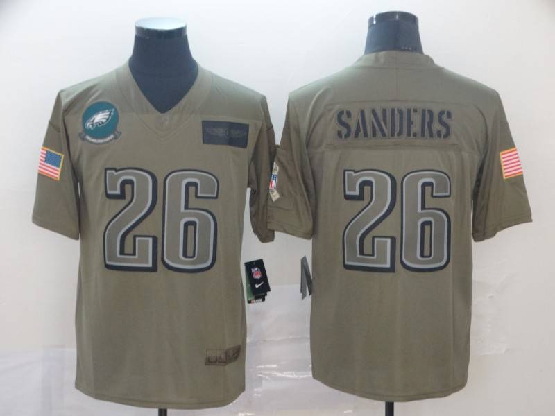 Philadelphia Eagles Olive Salute To Service NFL Jersey