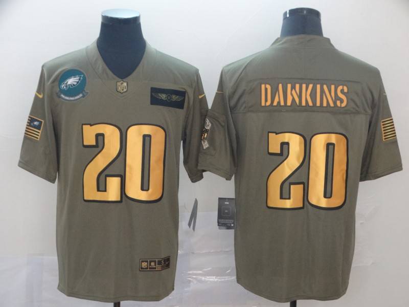 Philadelphia Eagles Olive Salute To Service NFL Jersey 03