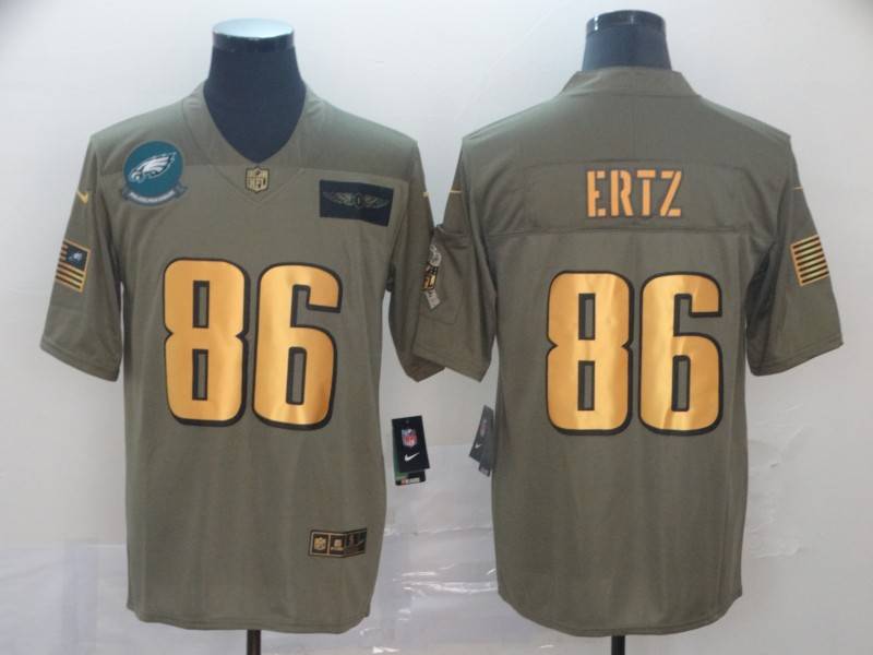 Philadelphia Eagles Olive Salute To Service NFL Jersey 03