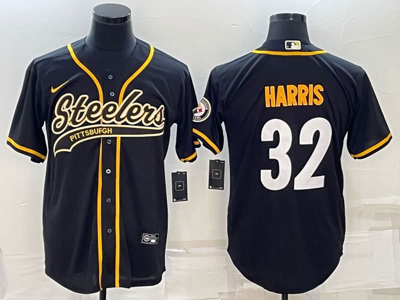 Pittsburgh Steelers Black MLB&NFL Jersey 02