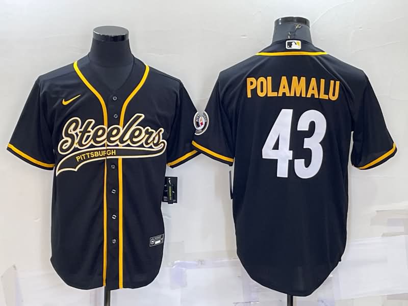 Pittsburgh Steelers Black MLB&NFL Jersey 02