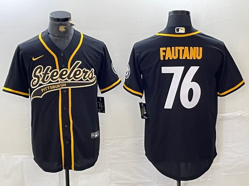 Pittsburgh Steelers Black MLB&NFL Jersey 02