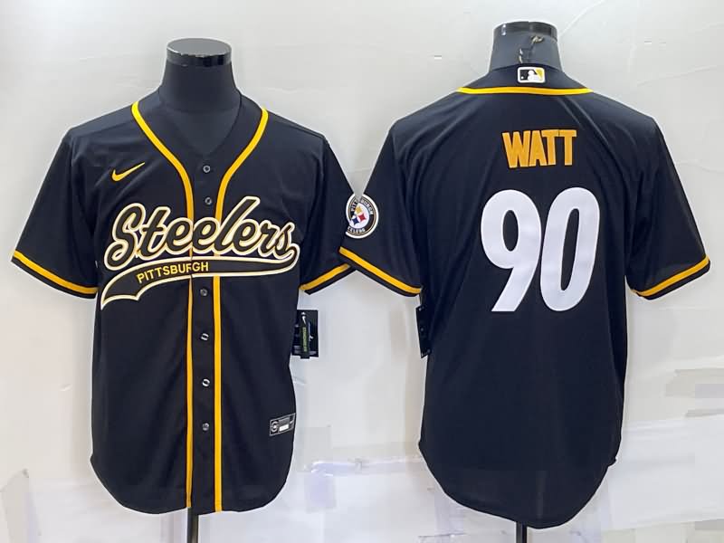 Pittsburgh Steelers Black MLB&NFL Jersey 02