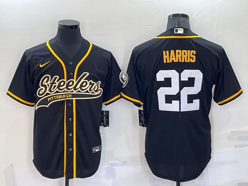 Pittsburgh Steelers Black MLB&NFL Jersey 03