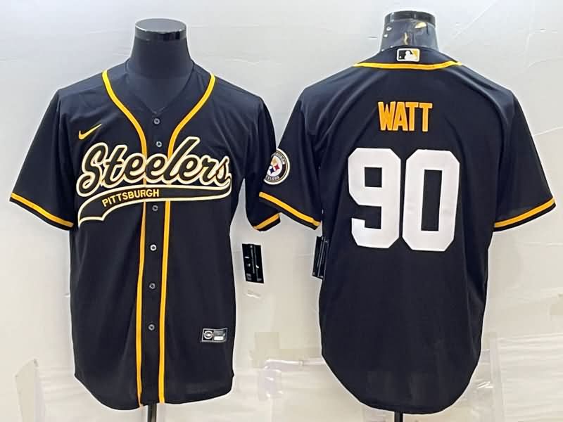 Pittsburgh Steelers Black MLB&NFL Jersey 03