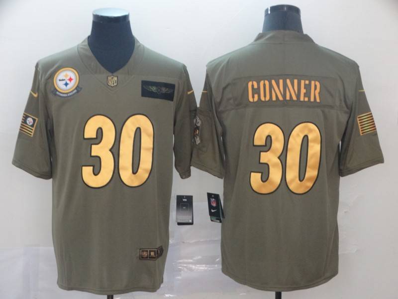 Pittsburgh Steelers Olive Salute To Service NFL Jersey 03