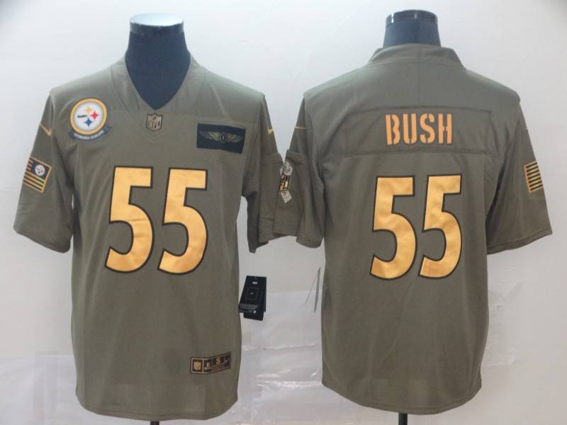 Pittsburgh Steelers Olive Salute To Service NFL Jersey 03